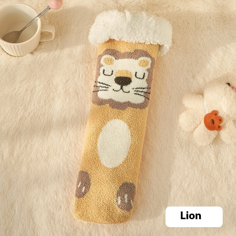 Fleece Tube Socks With Cute Characters