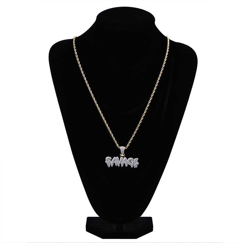 Creative Bubble Letter SAVAGE Pendant