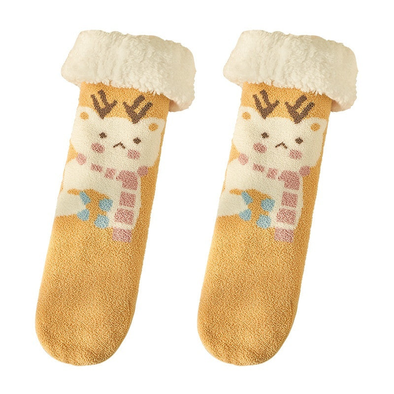Fleece Tube Socks With Cute Characters