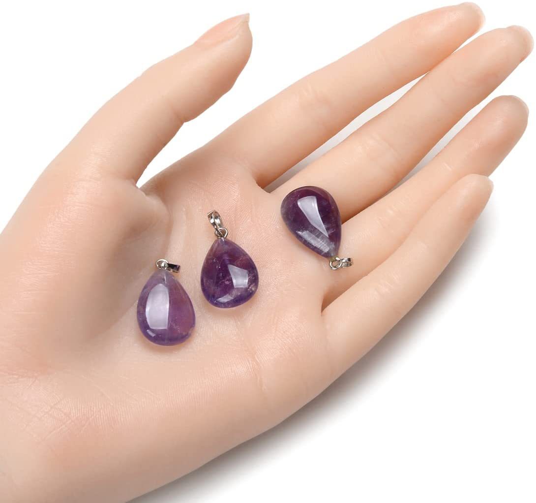 Simple Natural Stone Water Drop Pendant