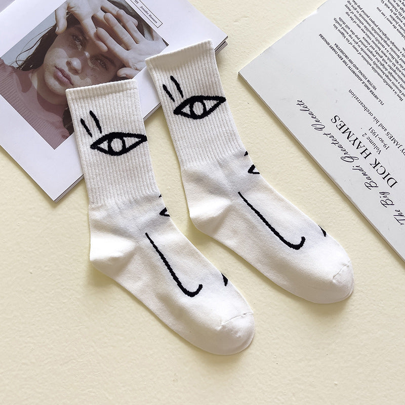 Boneless Suture Abstract Lines Tube Socks