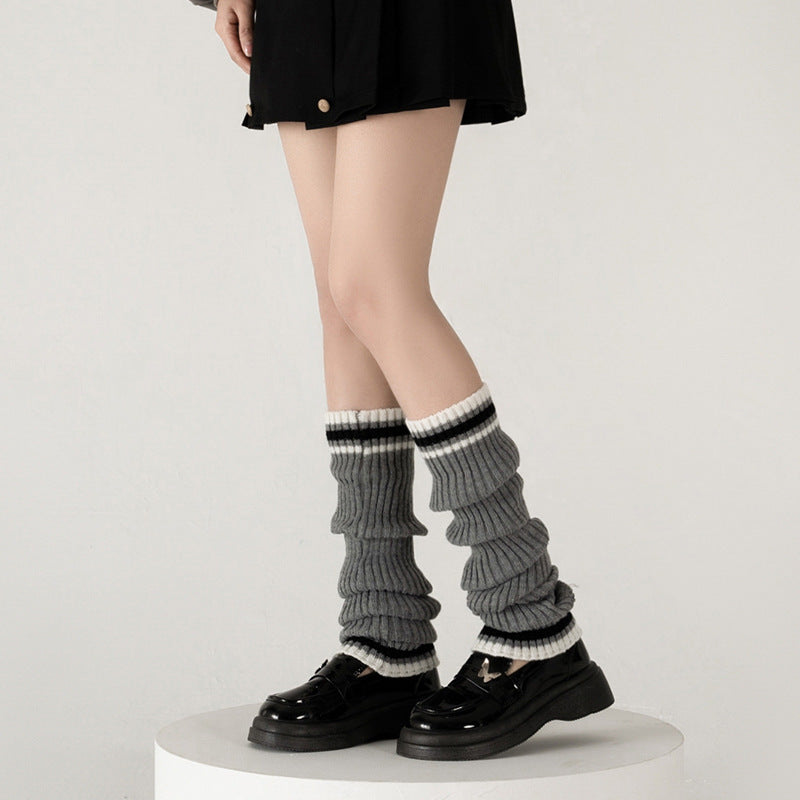 Gray Spring And Autumn Bunching Socks
