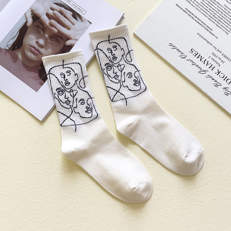 Boneless Suture Abstract Lines Tube Socks