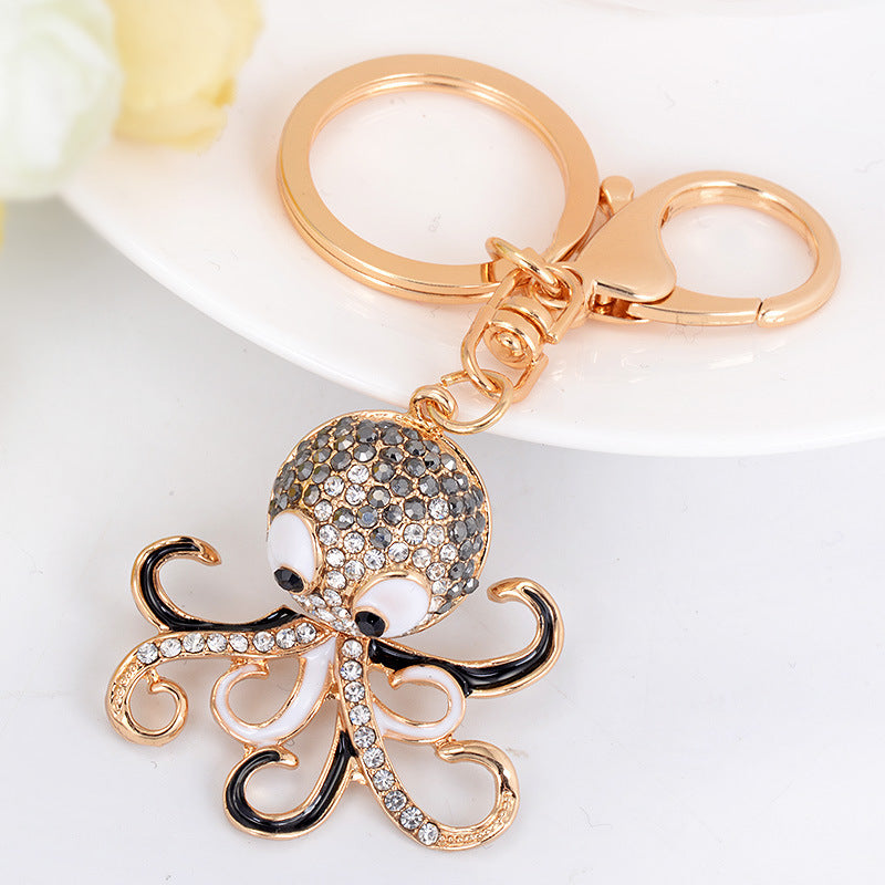 Octopus Personality Rhinestone Keychain