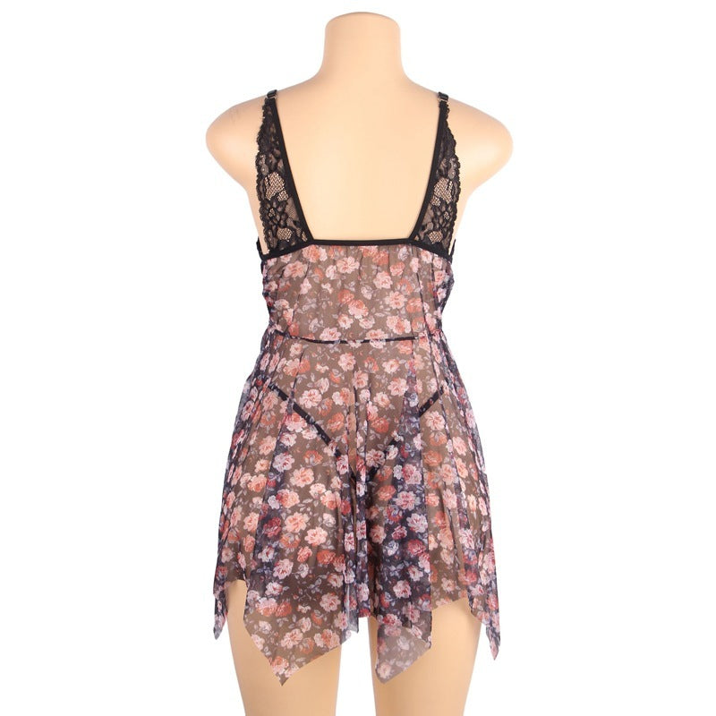 Women's Nightdress European And American Plus Size Printing