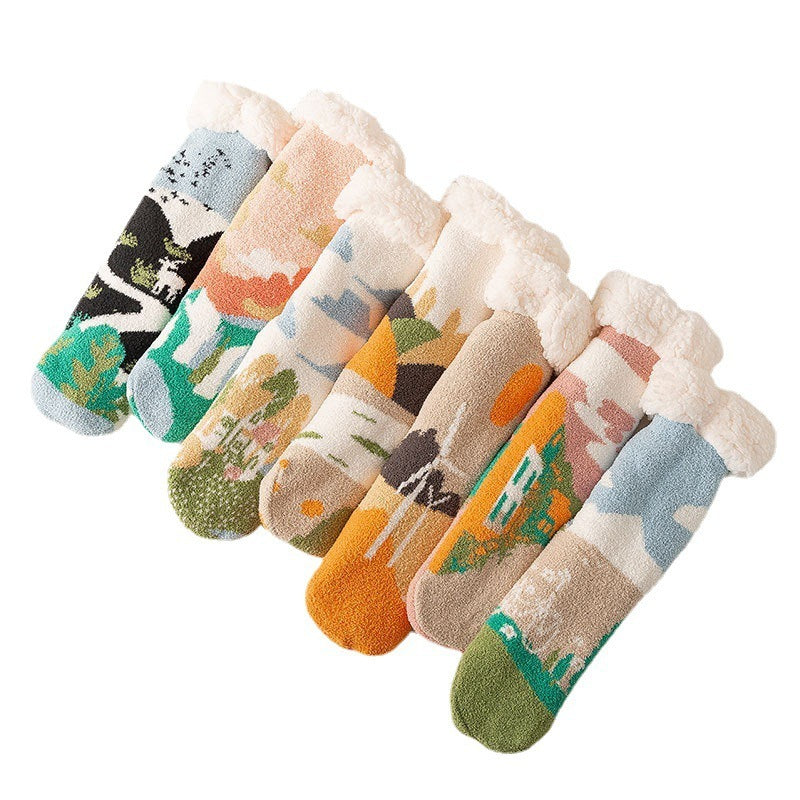 Winter Thicken Thermal Home Sleep Socks