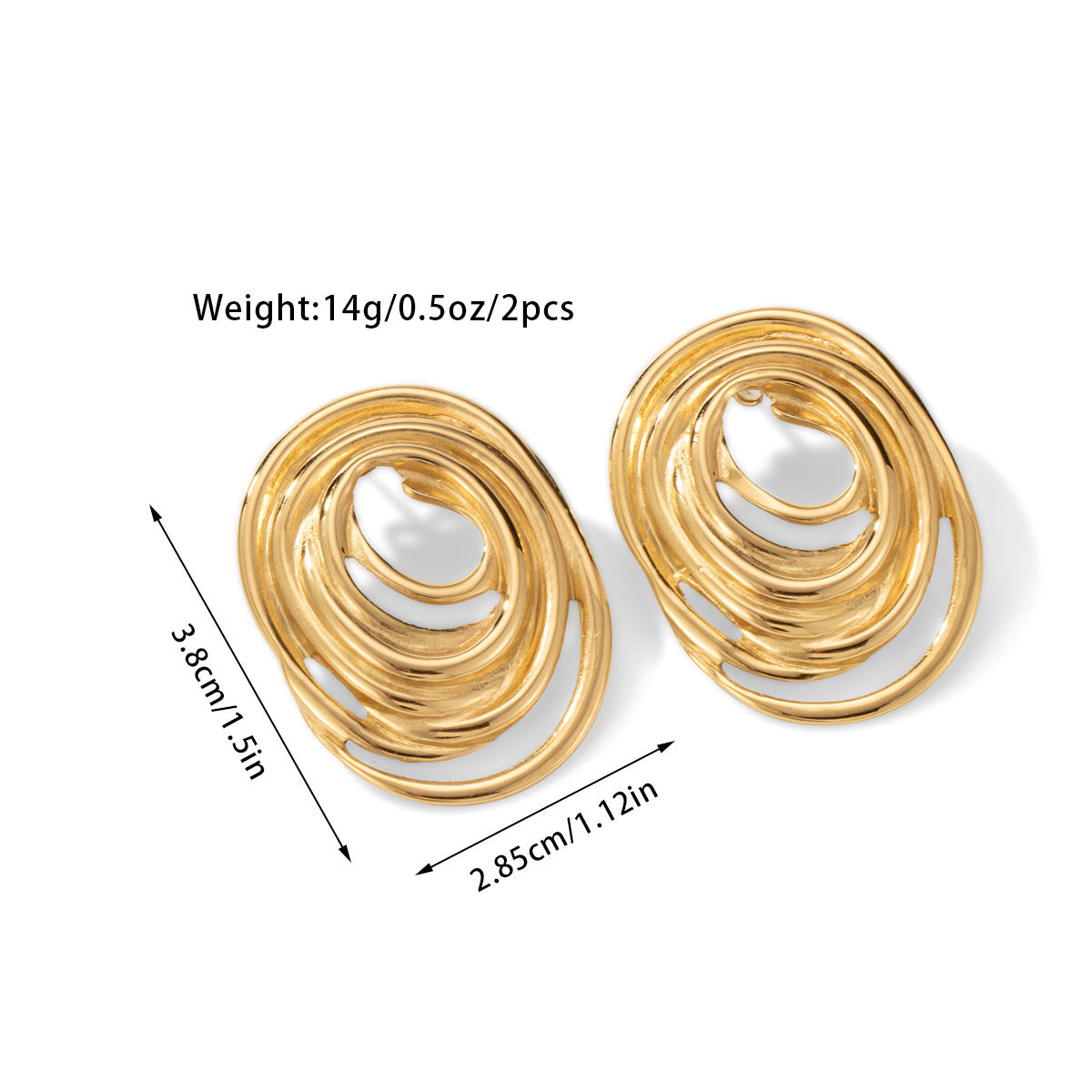 New Oval Line Women's Stud Earrings
