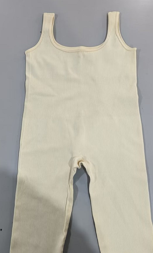 Women's Suspender Tank Top Ribbed Jumpsuit