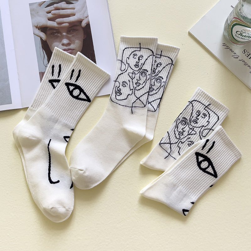 Boneless Suture Abstract Lines Tube Socks