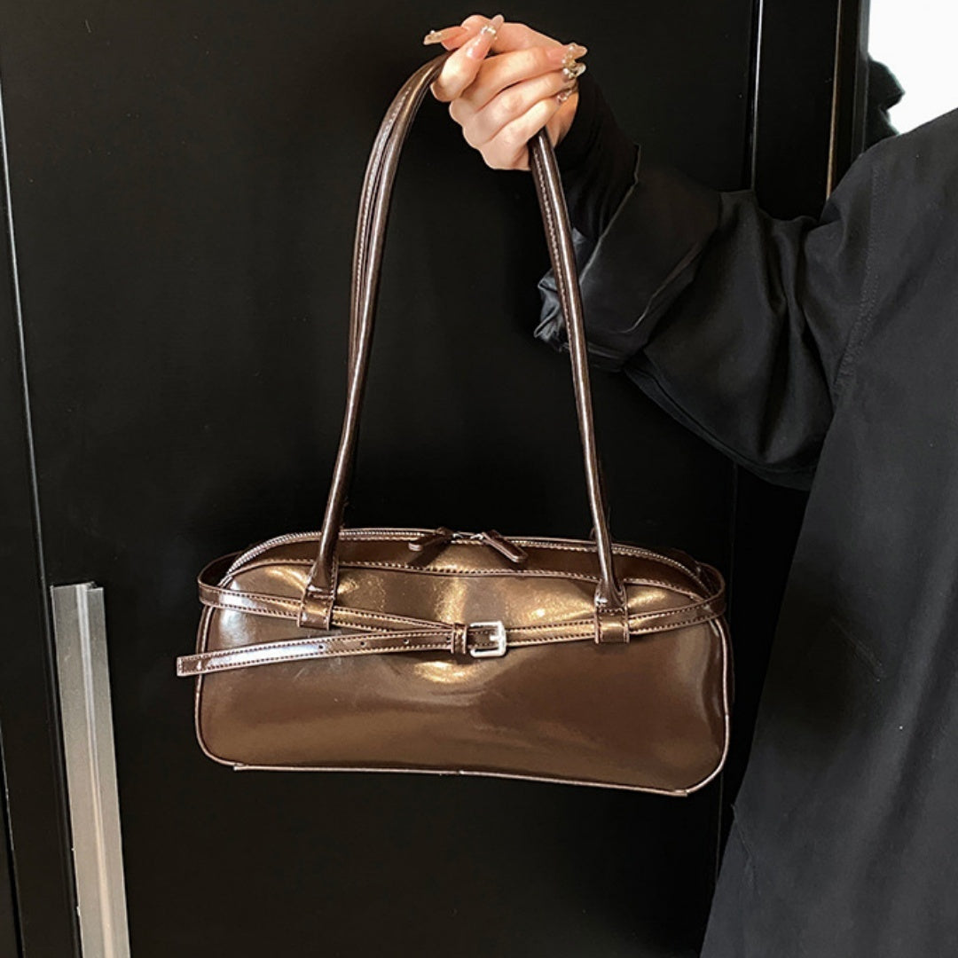 Underarm Handbag with Side Buckle
