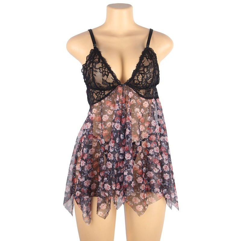 Women's Nightdress European And American Plus Size Printing