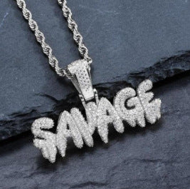 Creative Bubble Letter SAVAGE Pendant