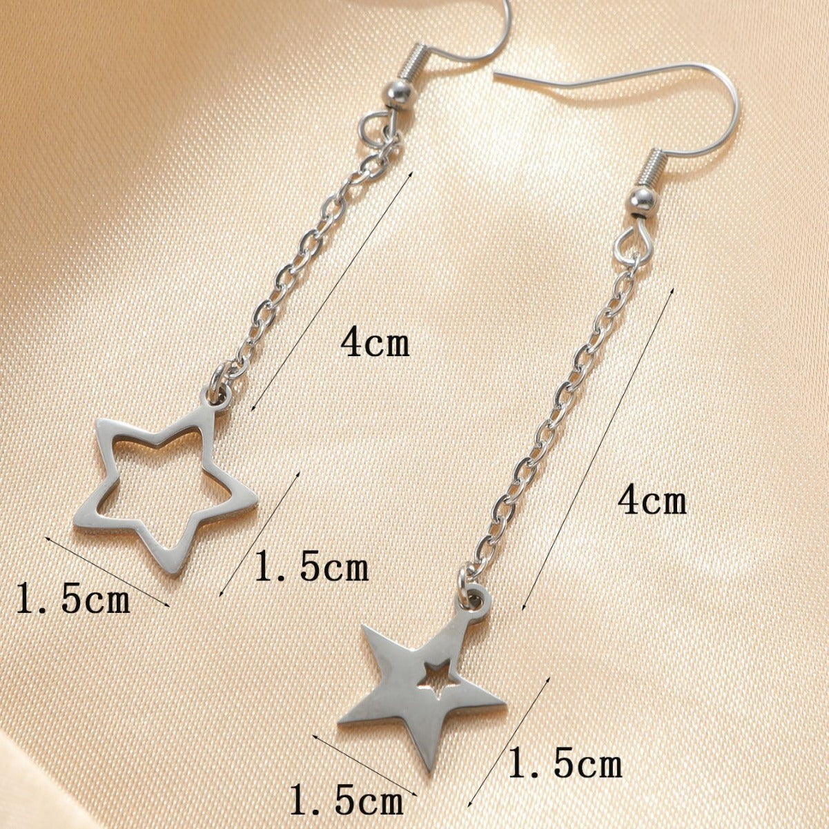 Titanium Steel Star Earrings