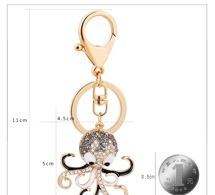 Octopus Personality Rhinestone Keychain
