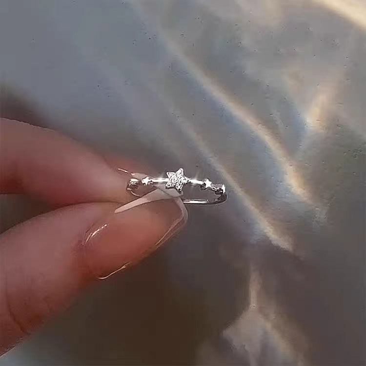 Sweet Design Sterling Silver Diamond Ring