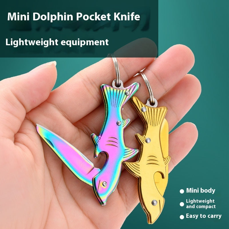 Portable Dolphin Folding Knife Keychain