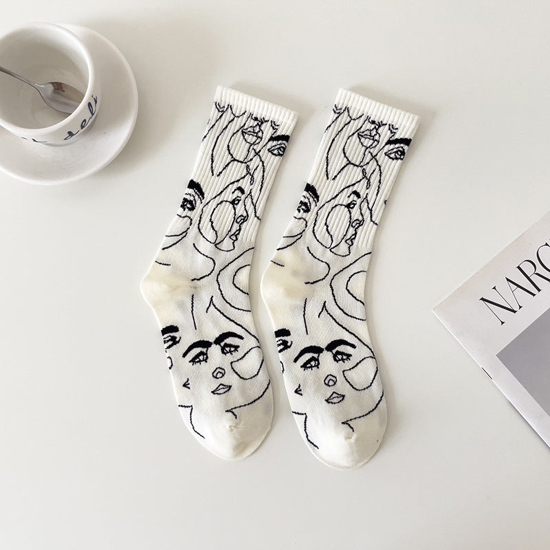 Boneless Suture Abstract Lines Tube Socks
