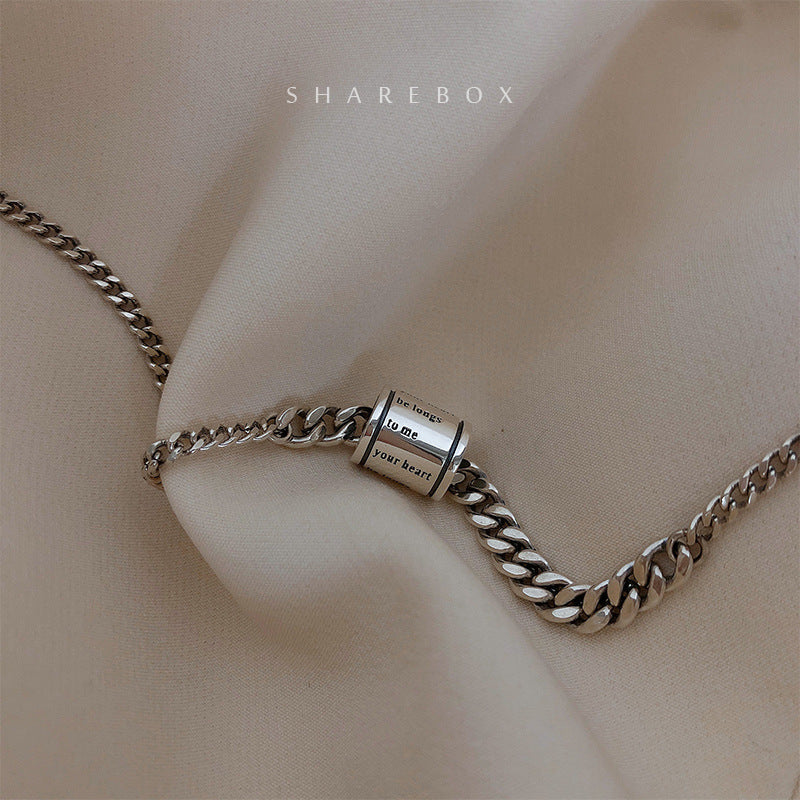 Thai Silver Geometric Cylindrical Pendant