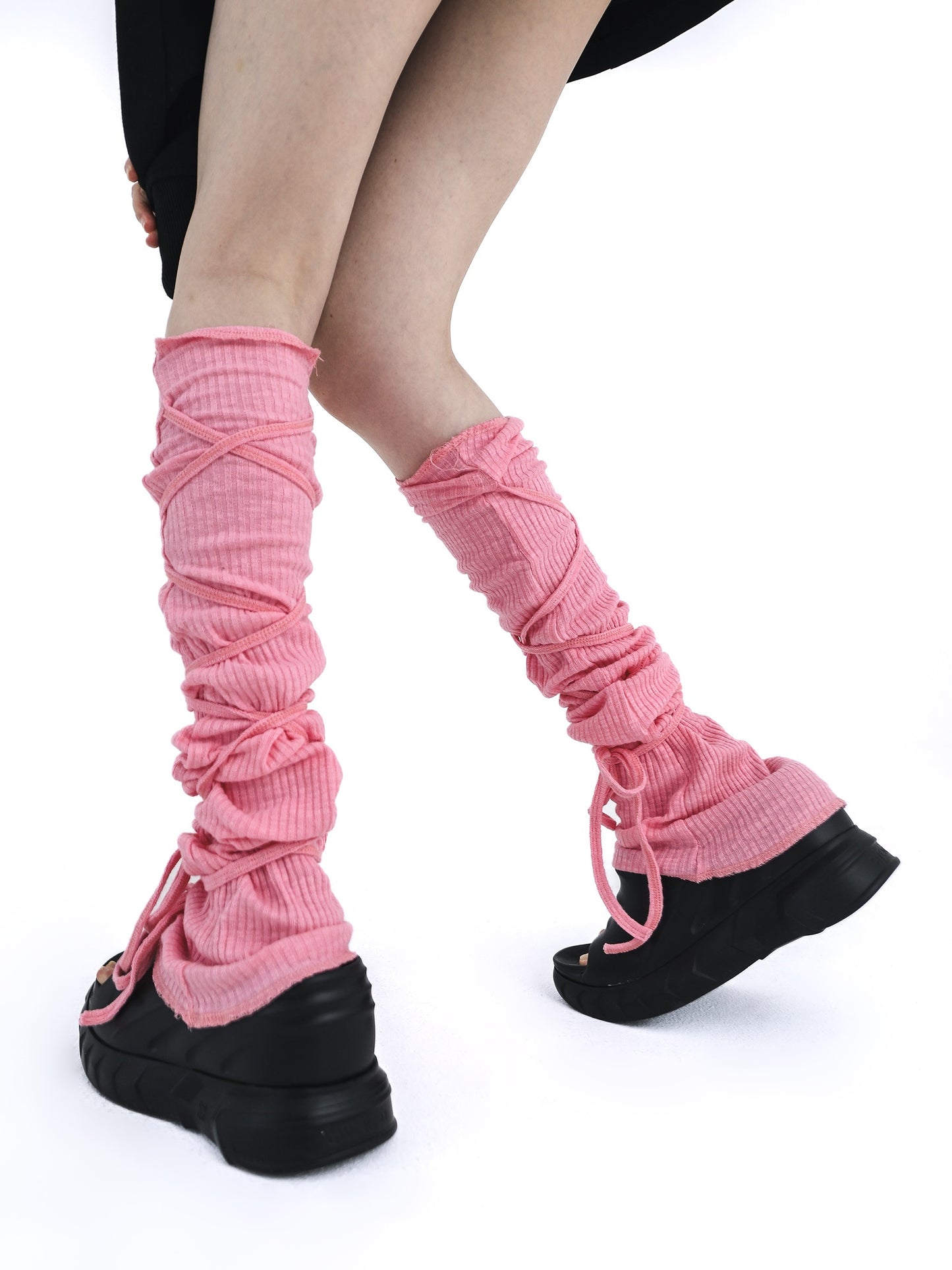Hot Girl Solid-Color Knitted Socks