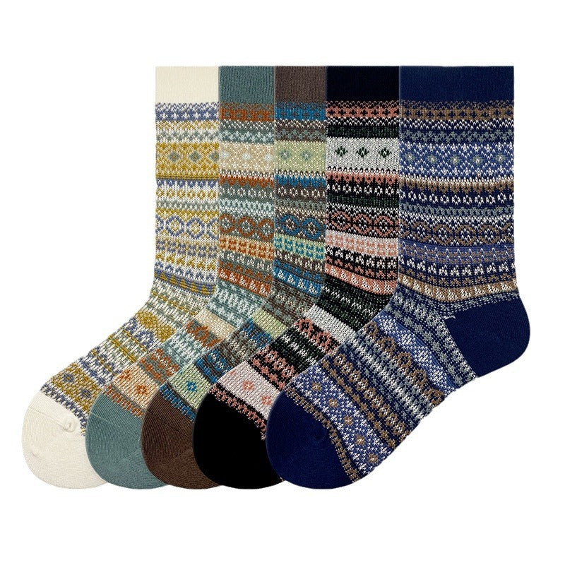 American Retro Combed Cotton Women's Mid Tube Socks