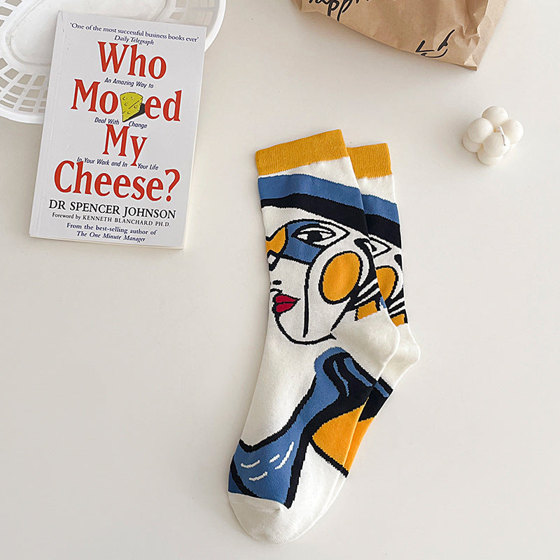 Boneless Suture Abstract Lines Tube Socks