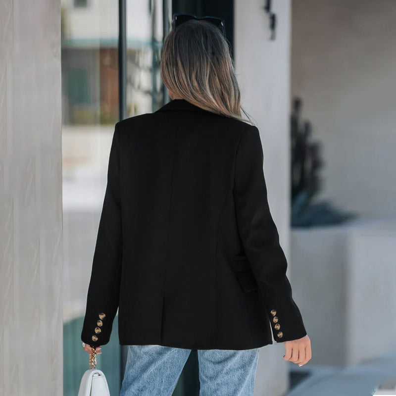 Tailored Collar Black Blazer