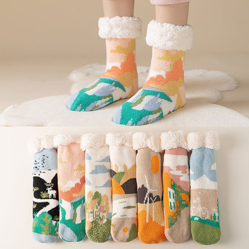 Winter Thicken Thermal Home Sleep Socks