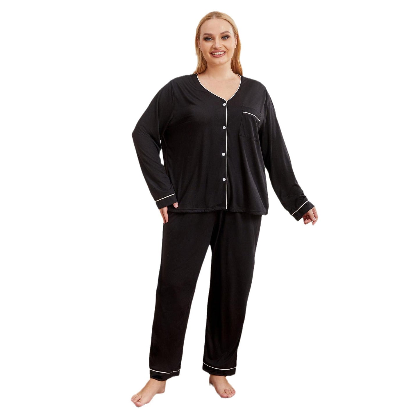 Plus Size Pajamas Women's Long-sleeved Homewear Suit