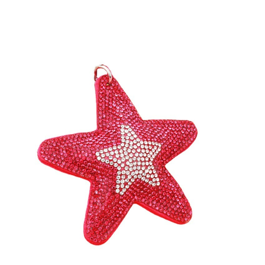 Creative Pentagram Tassel Crystal Keychain