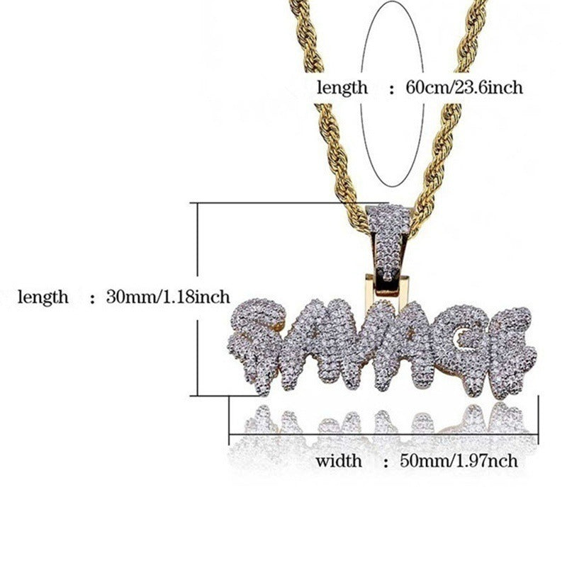 Creative Bubble Letter SAVAGE Pendant