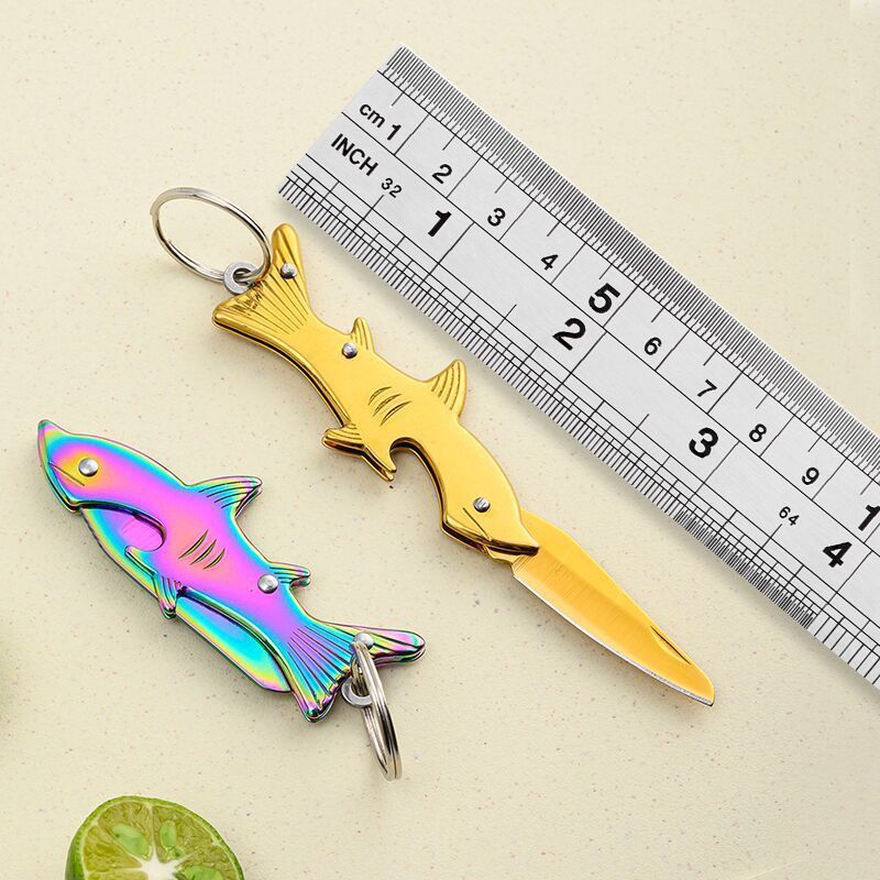 Portable Dolphin Folding Knife Keychain