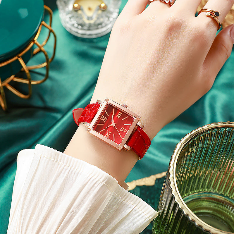 Square Watch Fashion Bamboo Pattern