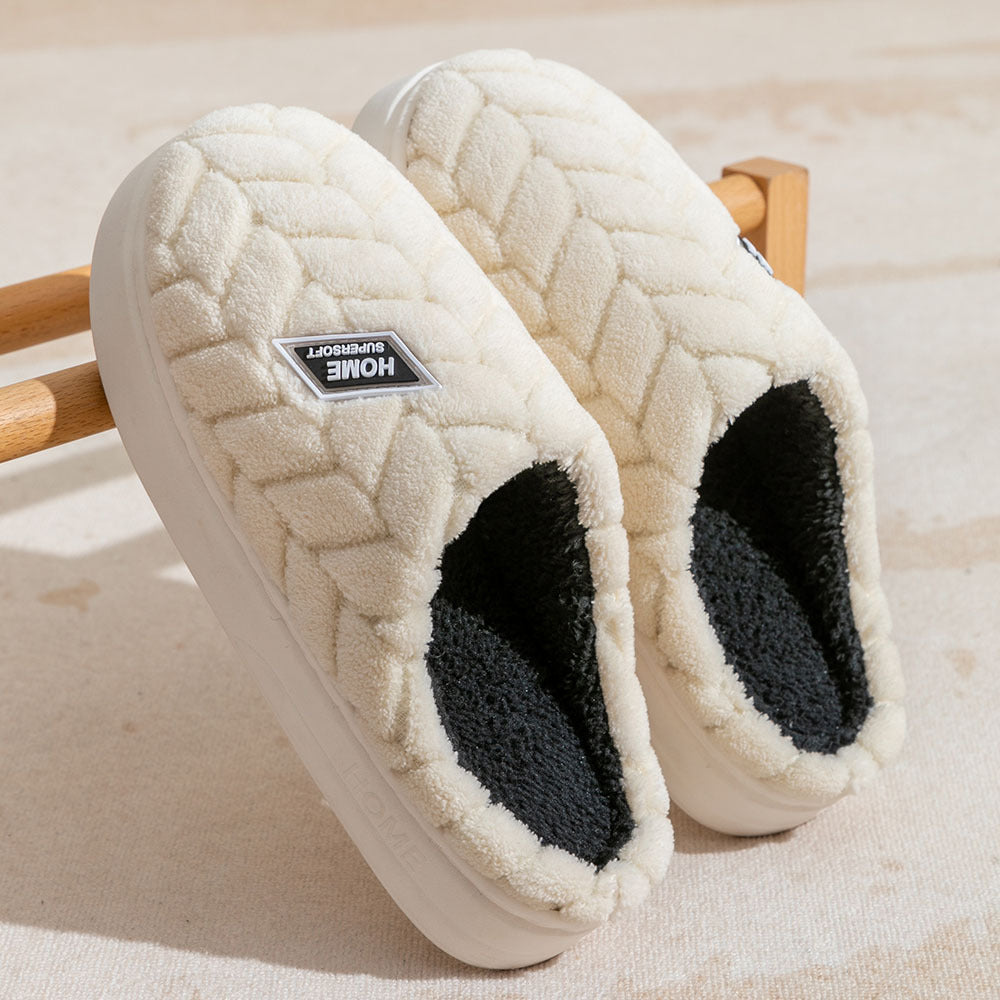 Non-slip Winter Warm Thick-soled Plush Fleece Slippers