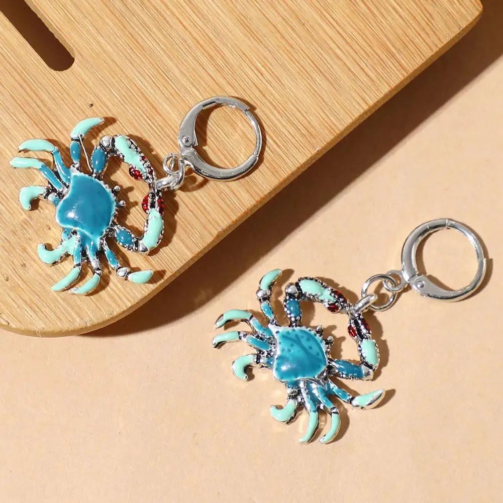 Dangle Glossy Crab-Shape Earrings