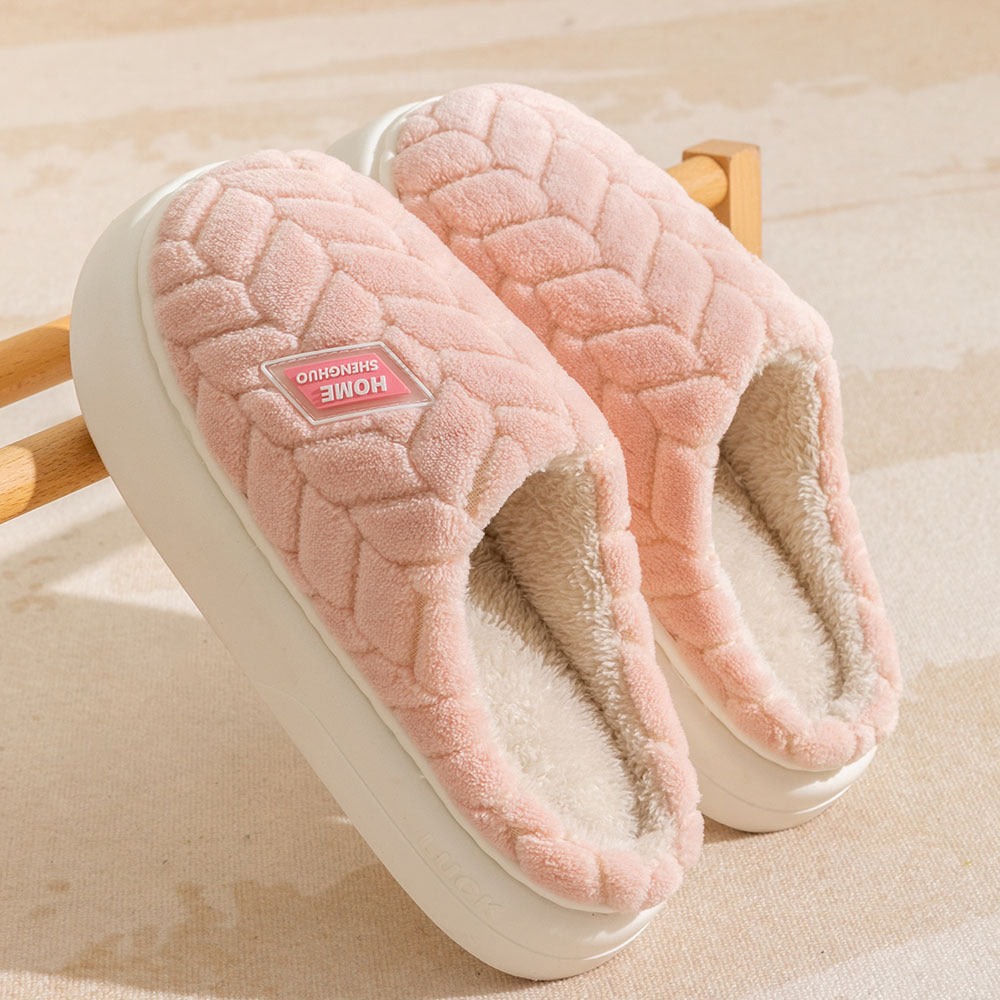 Non-slip Winter Warm Thick-soled Plush Fleece Slippers