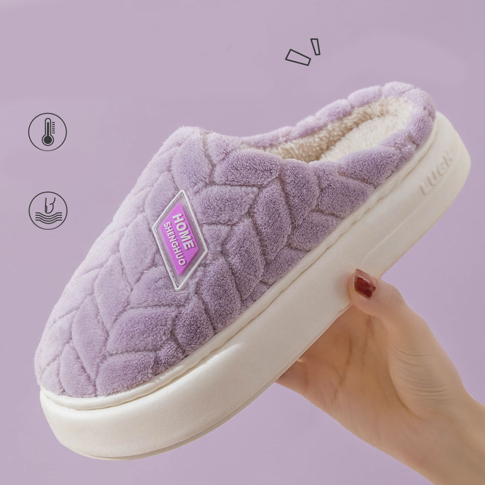 Non-slip Winter Warm Thick-soled Plush Fleece Slippers