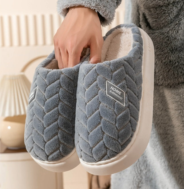 Non-slip Winter Warm Thick-soled Plush Fleece Slippers