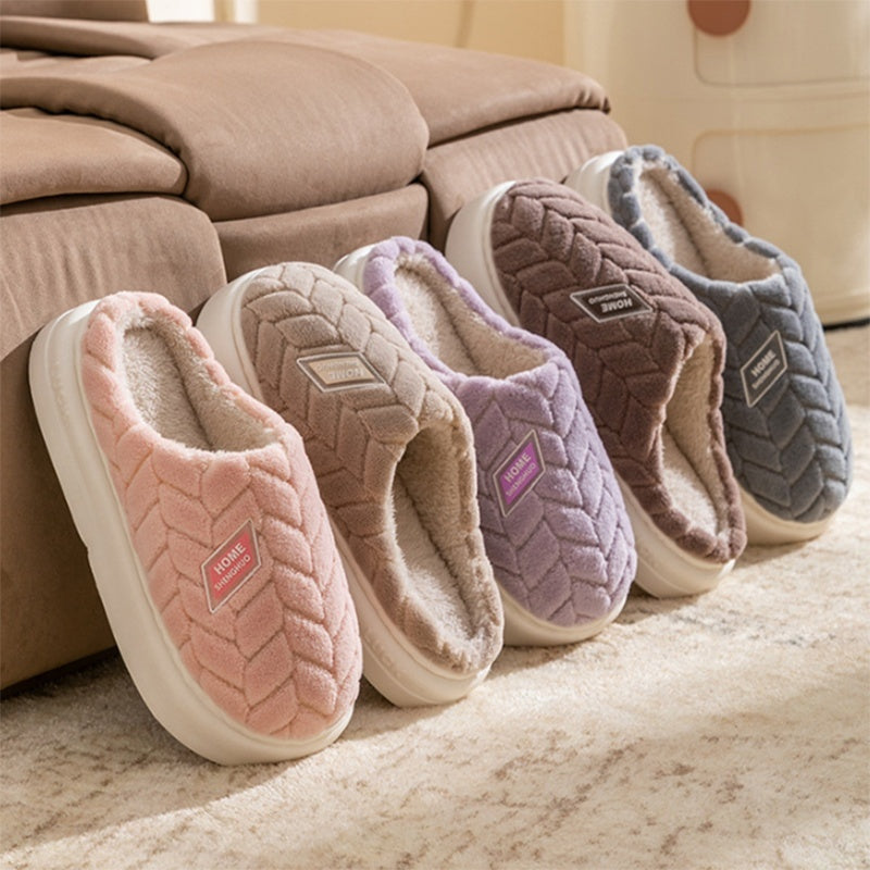 Non-slip Winter Warm Thick-soled Plush Fleece Slippers