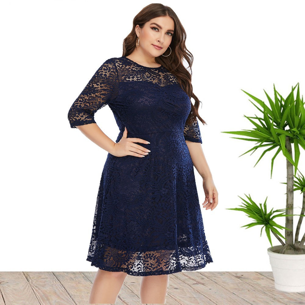 Mid-length Lace-Layered Dress