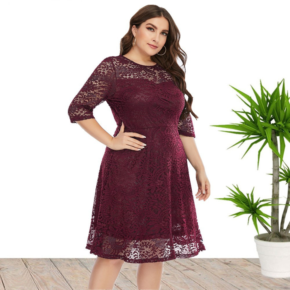 Mid-length Lace-Layered Dress