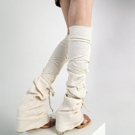 Hot Girl Solid-Color Knitted Socks