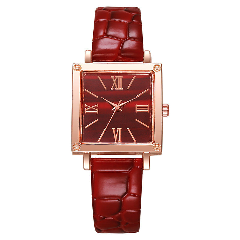 Square Watch Fashion Bamboo Pattern