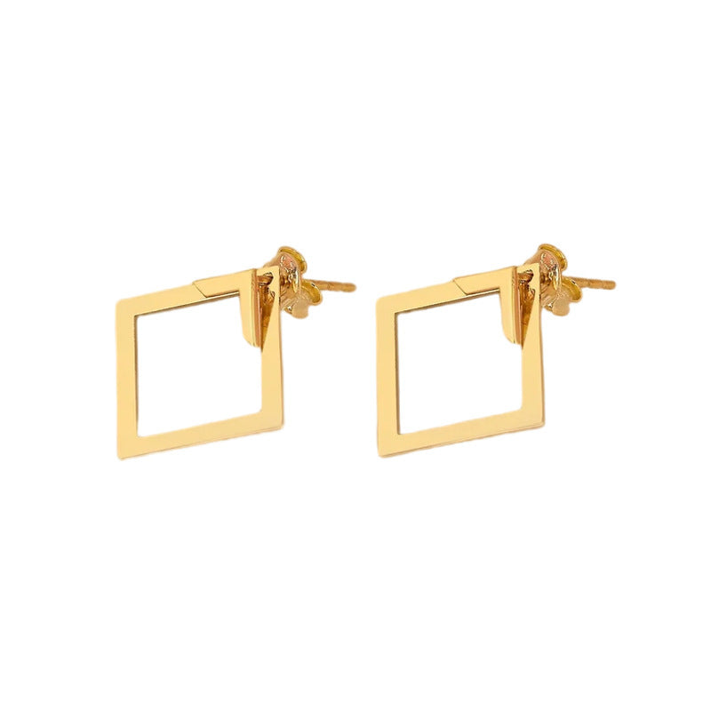 Simple Diamond-shaped Geometric Earrings