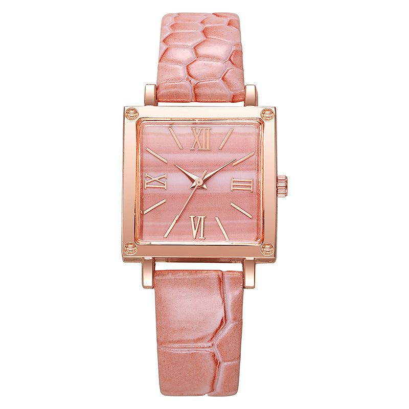 Square Watch Fashion Bamboo Pattern