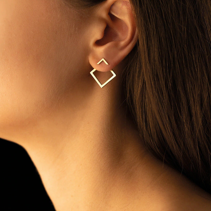 Simple Diamond-shaped Geometric Earrings