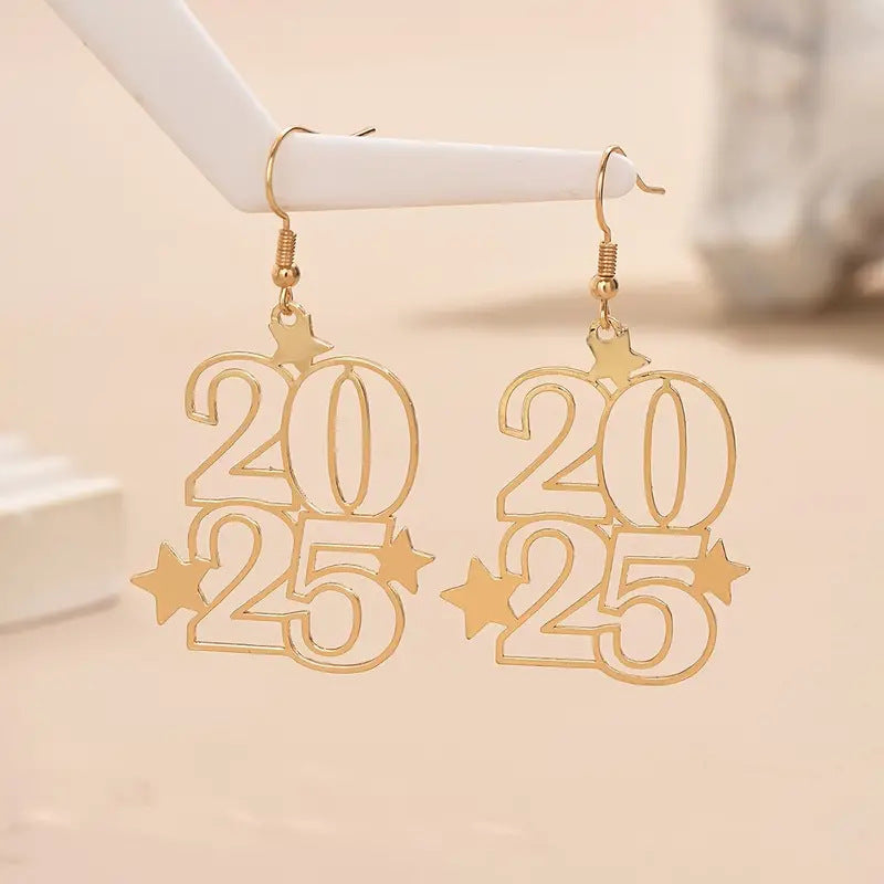 Golden 2025 Dangle Earrings