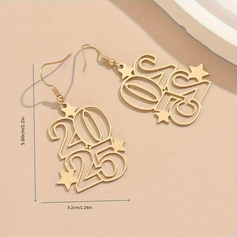 Golden 2025 Dangle Earrings