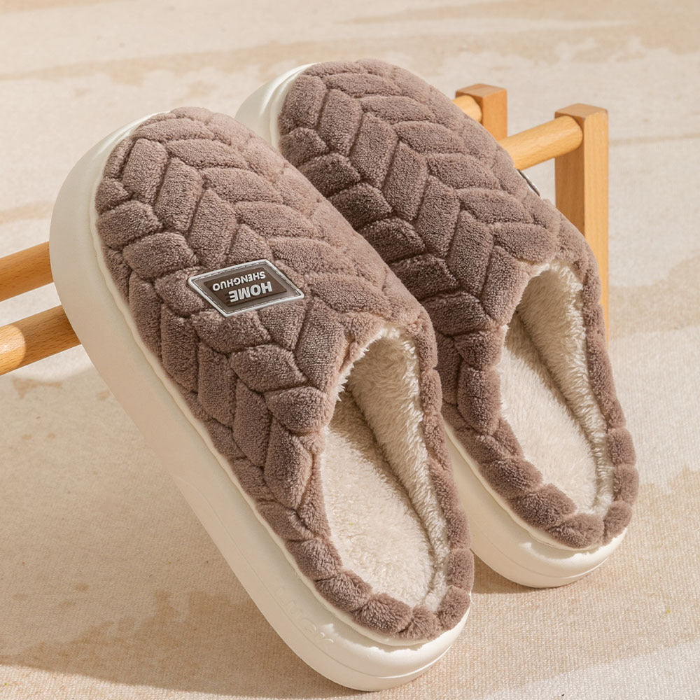 Non-slip Winter Warm Thick-soled Plush Fleece Slippers