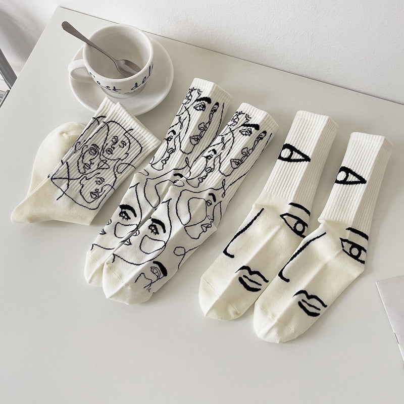 Boneless Suture Abstract Lines Tube Socks