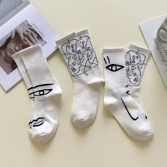 Boneless Suture Abstract Lines Tube Socks